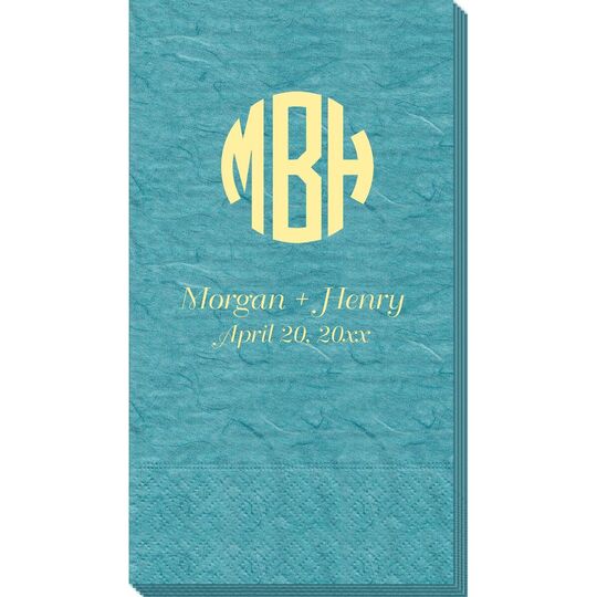 Rounded Monogram with Text Bali Guest Towels